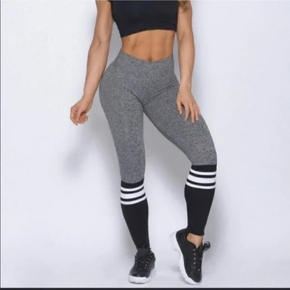 Bombshell Sportswear OG Black Gray Sock Leggings Women's Size M
